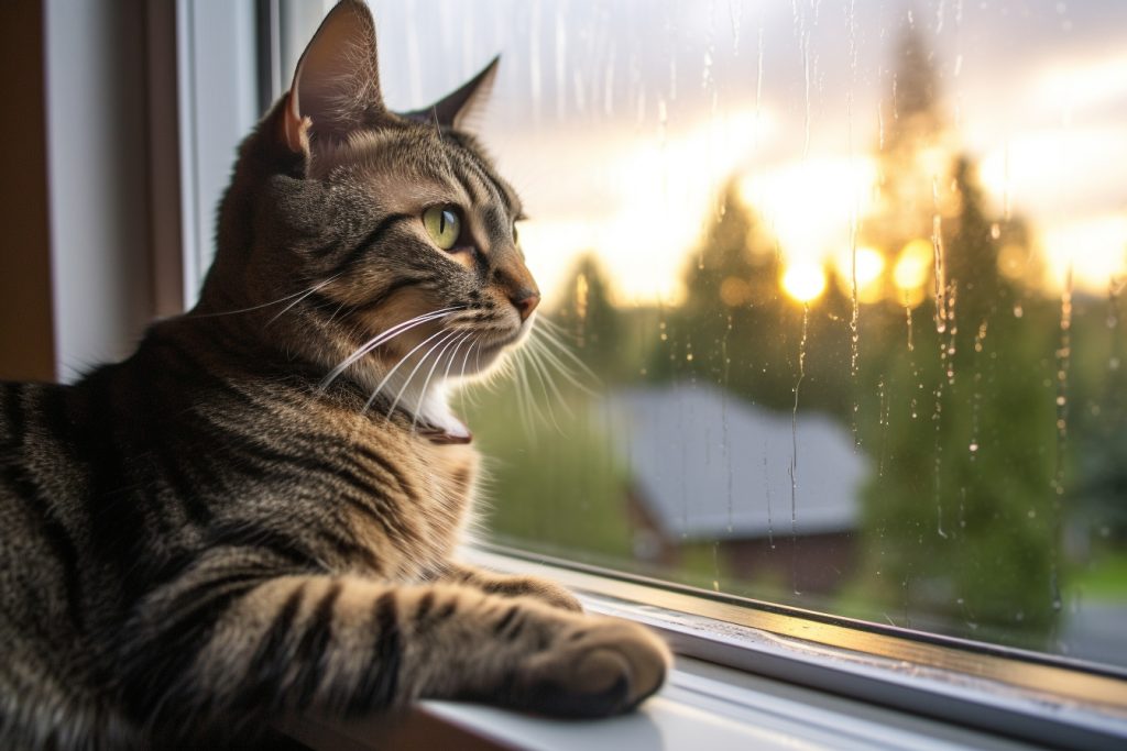 Un chat sur la fenêtre
