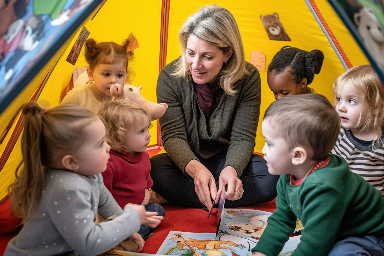 all images woman sitting tent children